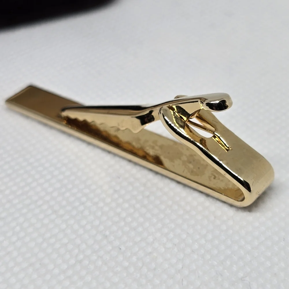 Givenchy Logo Gold Tone Tie Clip